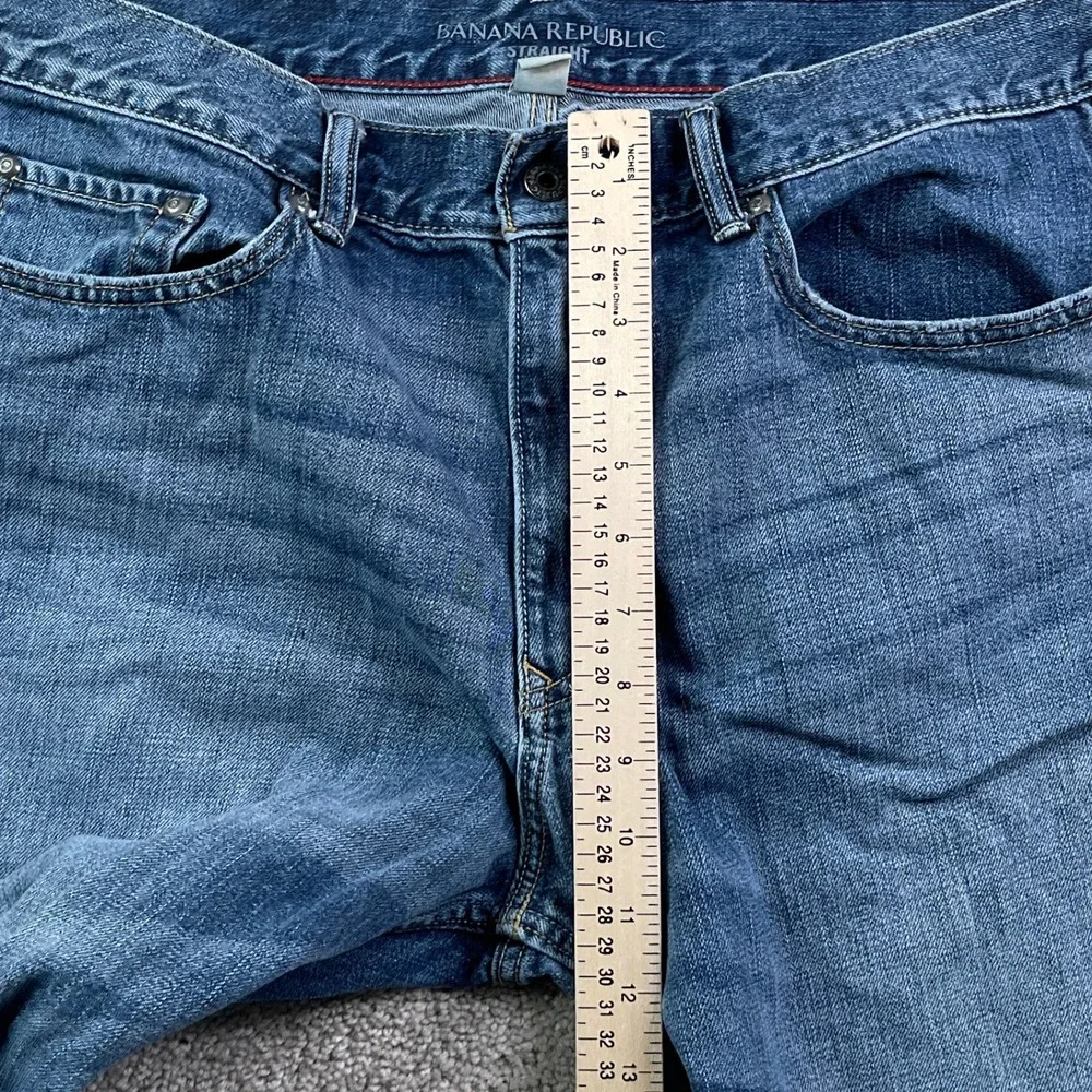 Banana Republic Jeans Mens 36x34 Blue Straight Leg Cotton Denim Casual Pants